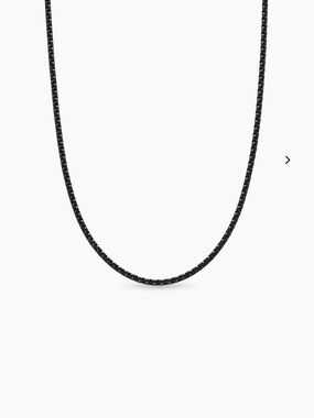 Men's Black Chain Necklace - Sleek Everyday Pendant Chain